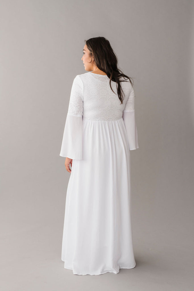 Q.NOOR LDS Temple dress white